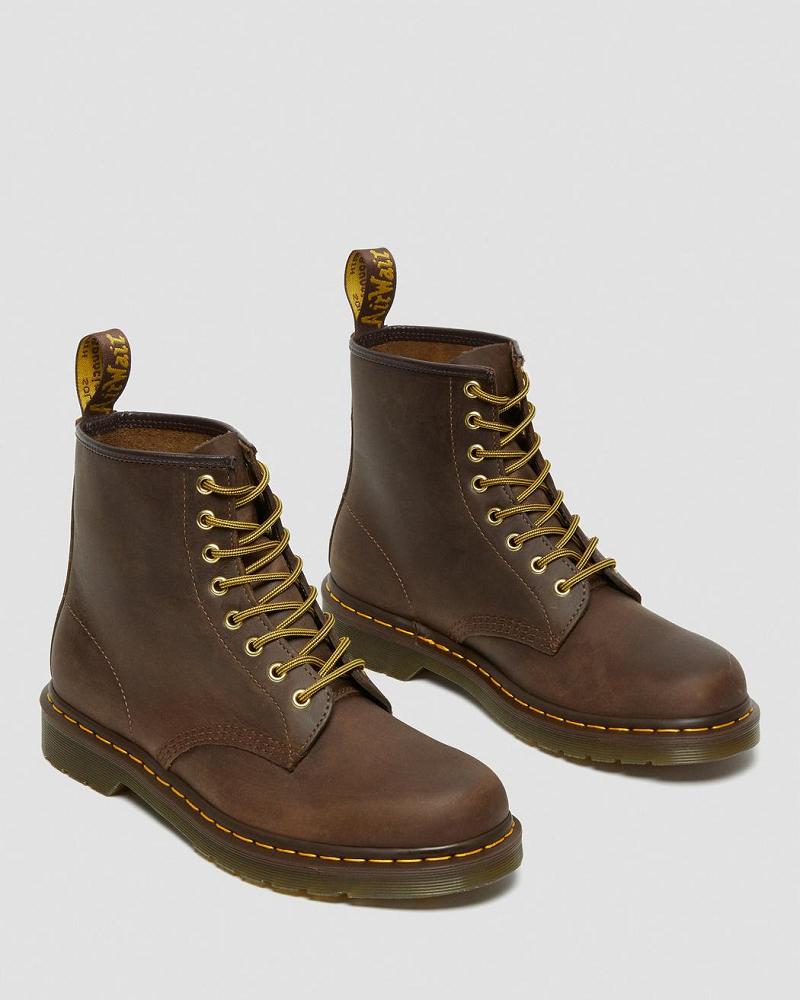 Dr Martens 1460 Crazy Horse Læder Snørestøvler Dame Brune | DK 155FDN